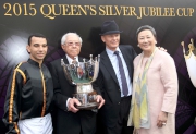 Connections of Able Friend celebrate their success in the Queen��s Silver Jubilee Cup. 