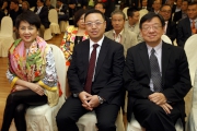 From right: Marco Cheng, Racing Secretary of the Hong Kong Jockey Club; Thomas Li, Executive Director & Chief Executive of the Macau Jockey Club; and Angela Leong, Vice Chairman & Executive Director of the Macau Jockey Club, attend the 2015 Macau Hong Kong Trophy barrier draw ceremony today.