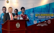 Club CEO Winfried Engelbrecht-Bresges announces the Cluba?s title sponsorship for the 2015 Hong Kong Jockey Club Community Cup.