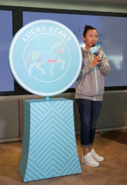 Local designer Dorophy Tang attends today��s press conference and shares her design concepts behind the brand new ��LUCKY START�� range of themed merchandise, commissioned for the Lucky Start January 1 Raceday.  
