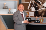 Owner Mr. Cheng Keung Fai draws Gate 2 for his runner Designs On Rome.

