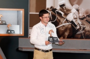 Mr. Mathew de Kock, trainer representative of Ertijaal, draws Gate 11 for his horse.